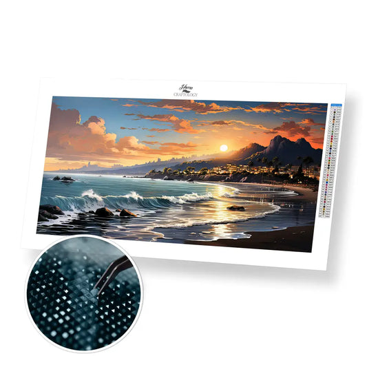 Ocean City - Exclusive Premium Diamond Painting Kit - 55x30cm / 22x12’’ / Square (Most Popular) - Diamond Painting Kit