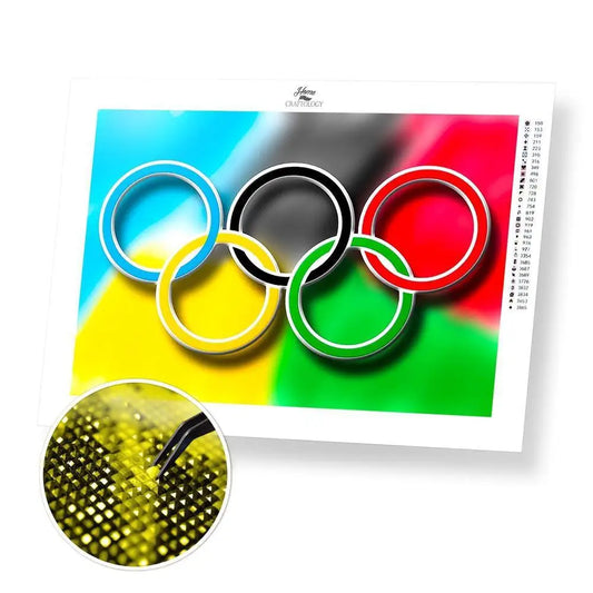 Olympic Rings - Premium Diamond Painting Kit - 45x30cm / 18x12’’ / Square (Most Popular) - Diamond Painting Kit