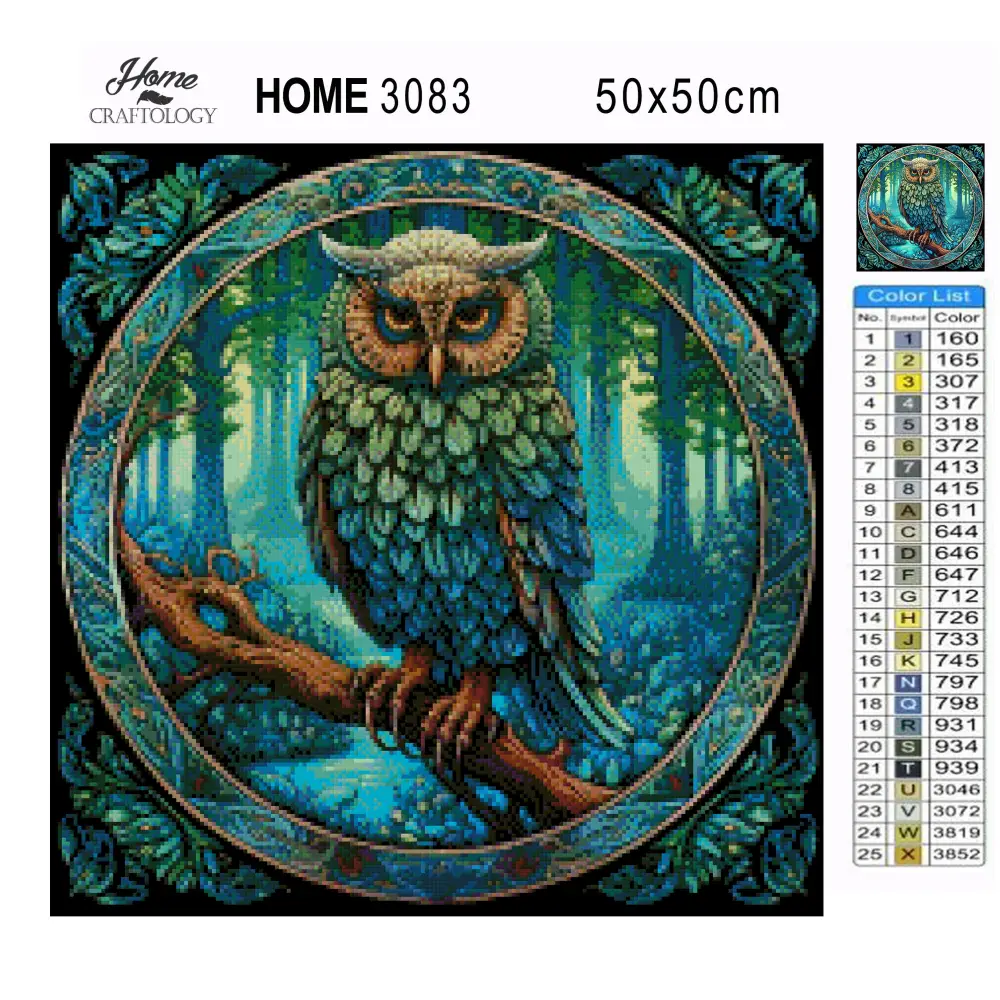 Owl Forest Mandala - Exclusive Premium Diamond Painting Kit - Diamond Painting Kit