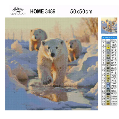 Pack of Polar Bears - Exclusive Premium Diamond Painting Kit - Diamond Painting Kit