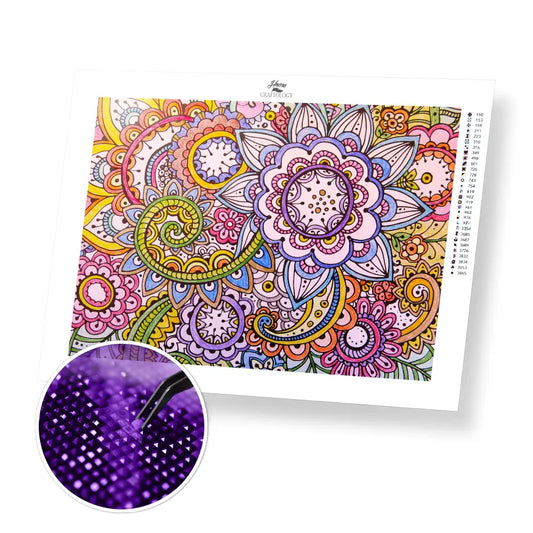 Paisley Mandala - Premium Diamond Painting Kit - 40x30cm / 16x12’’ / Square (Most Popular) - Diamond Painting Kit