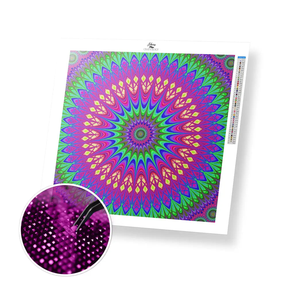 Pastel Mandala - Premium Diamond Painting Kit - 30x30cm / 12x12’’ / Square (Most Popular) - Diamond Painting Kit