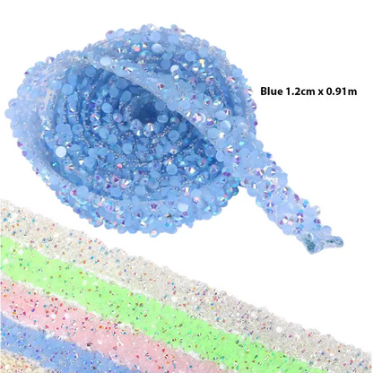Pastel Rhinestone Adhesive Tape - Blue - Diamond Painting Accessory