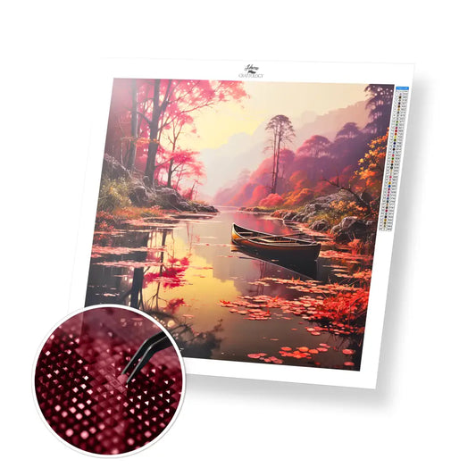 Peaceful Lake - Exclusive Premium Diamond Painting Kit - 20x20cm / 8x8’’ / Square (Most Popular) - Diamond Painting Kit