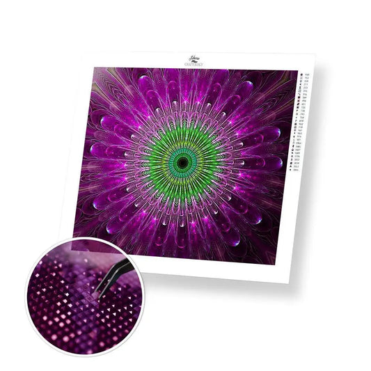 Peacock Mandala - Premium Diamond Painting Kit - 35x30cm / 14x12’’ / Square (Most Popular) - Diamond Painting Kit
