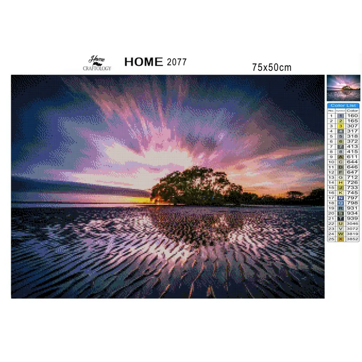 Perfect Low Tide Sunset - Premium Diamond Painting Kit - Diamond Painting Kit