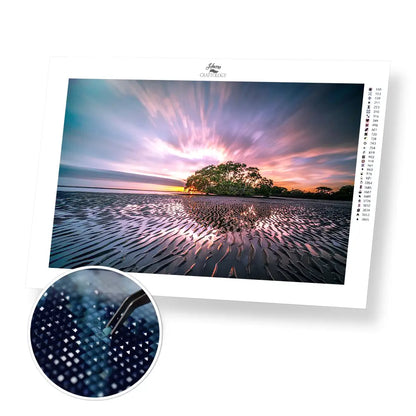 Perfect Low Tide Sunset - Premium Diamond Painting Kit - 45x30cm / 18x12’’ / Square (Most Popular) - Diamond Painting