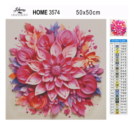 Pink Flower Mandala - Exclusive Premium Diamond Painting Kit - Diamond Painting Kit