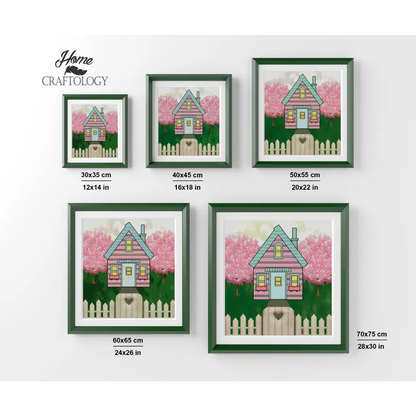 Pink House - Premium Diamond Painting Kit - Diamond Painting Kit