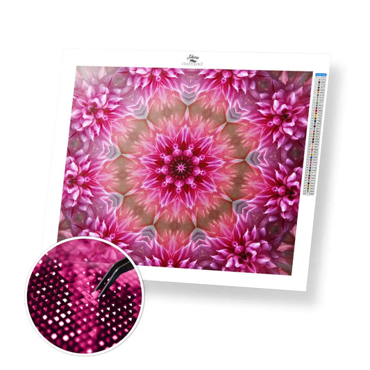 Pink Mandala - Premium Diamond Painting Kit - 35x30cm / 14x12’’ / Square (Most Popular) - Diamond Painting Kit