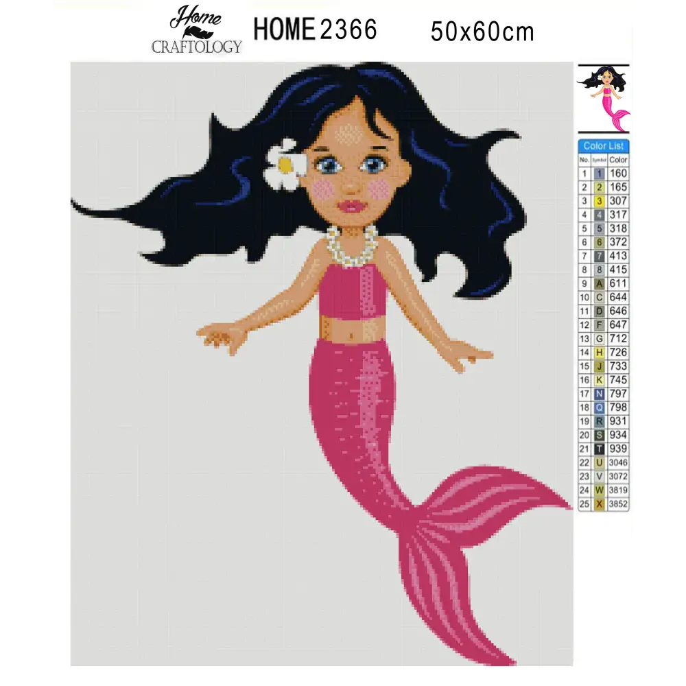 Pink Mermaid - Premium Diamond Painting Kit - Diamond Painting Kit