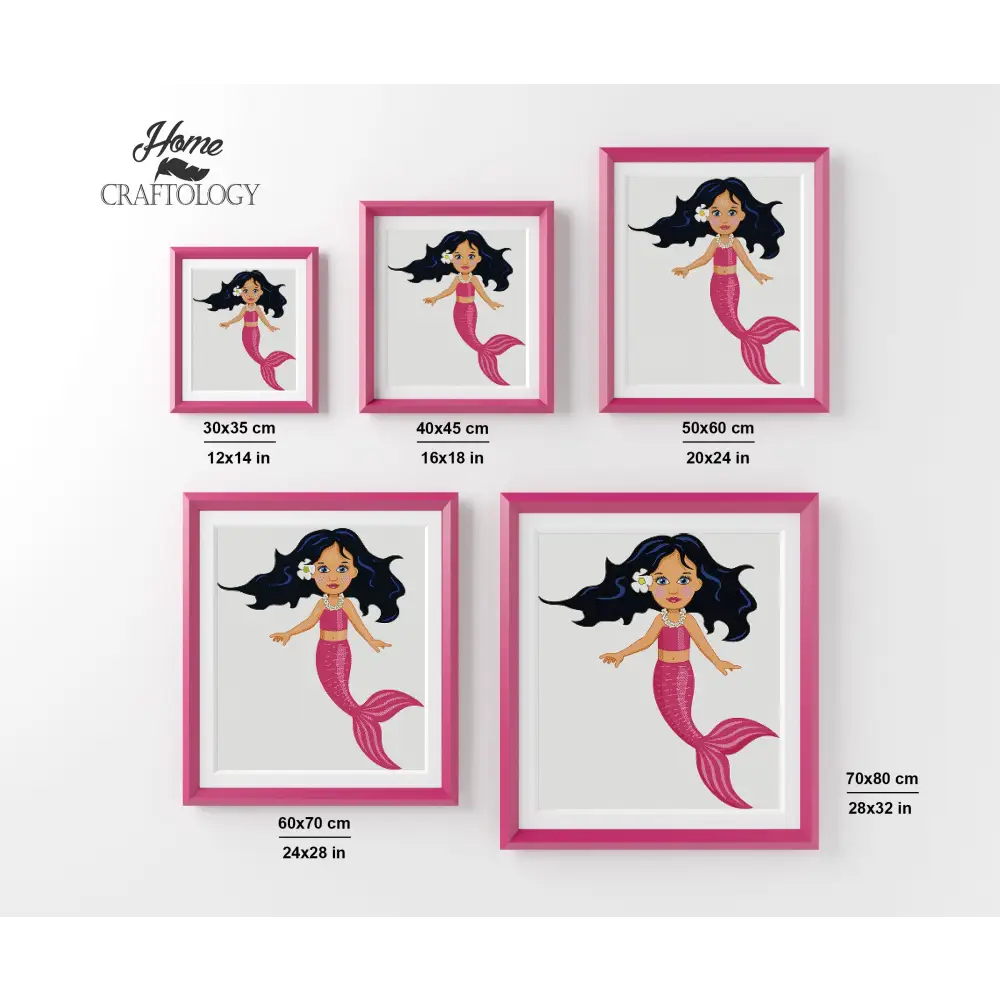 Pink Mermaid - Premium Diamond Painting Kit - Diamond Painting Kit