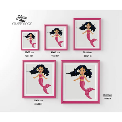 Pink Mermaid - Premium Diamond Painting Kit - Diamond Painting Kit