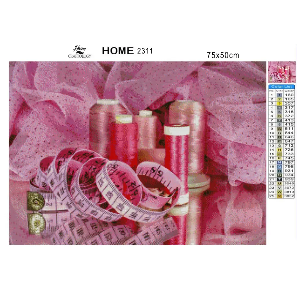 Pink Sewing Materials - Premium Diamond Painting Kit - Diamond Painting Kit