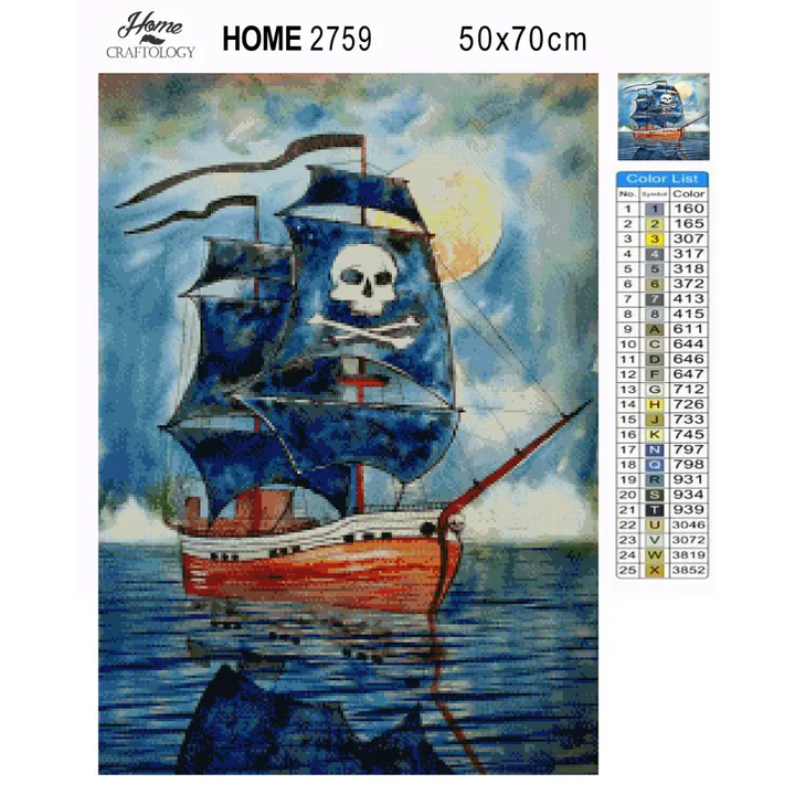 Pirate Ship Painting - Premium Diamond Painting Kit - Diamond Painting Kit