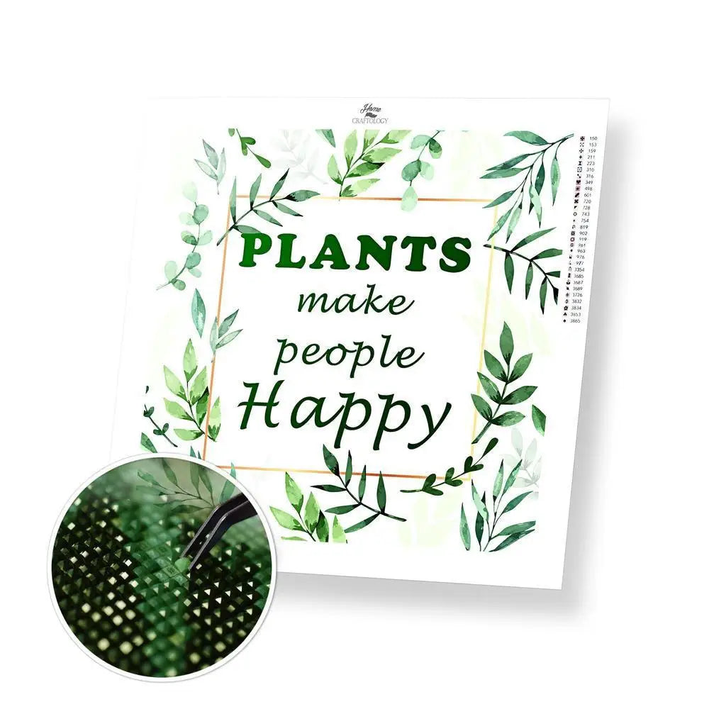 Plant Quote - Premium Diamond Painting Kit - 30x30cm / 12x12’’ / Square (Most Popular) - Diamond Painting Kit