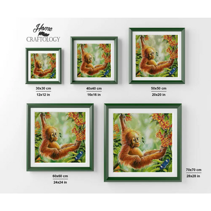 Playful Monkey - Premium Diamond Painting Kit - Diamond Painting Kit