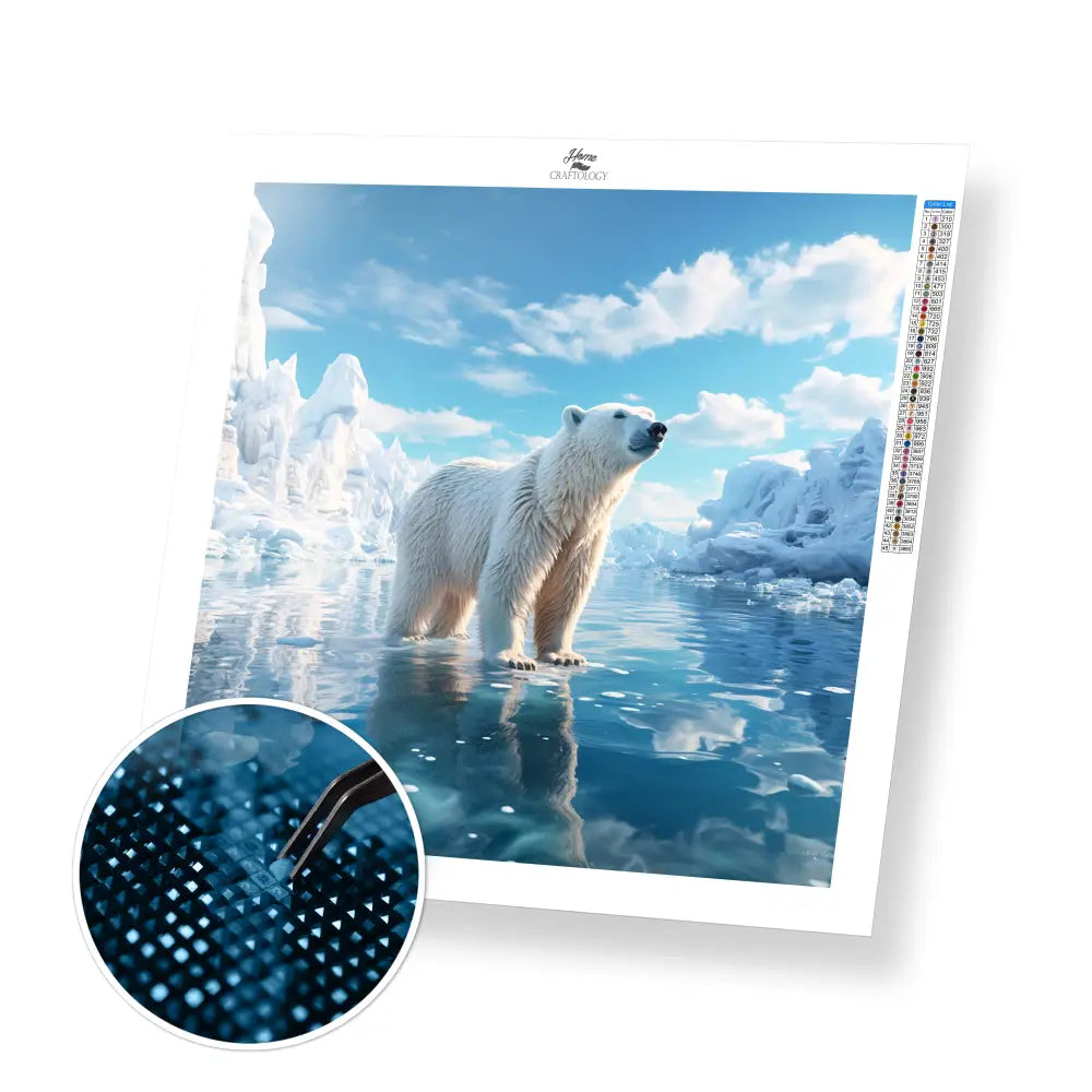 Polar Bear - Exclusive Premium Diamond Painting Kit - 30x30cm / 12x12’’ / Square (Most Popular) - Diamond Painting Kit