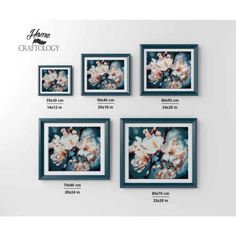 Pretty White Flowers - Premium Diamond Painting Kit - Diamond Painting Kit