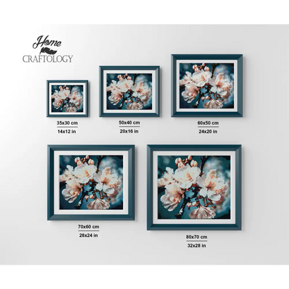 Pretty White Flowers - Premium Diamond Painting Kit - Diamond Painting Kit