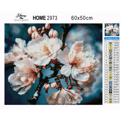 Pretty White Flowers - Premium Diamond Painting Kit - Diamond Painting Kit