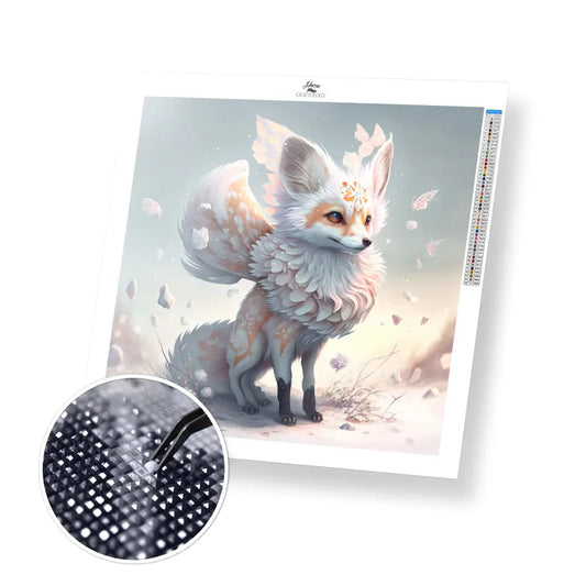 Pretty White Fox - Premium Diamond Painting Kit - 30x30cm / 12x12’’ / Square (Most Popular) - Diamond Painting Kit