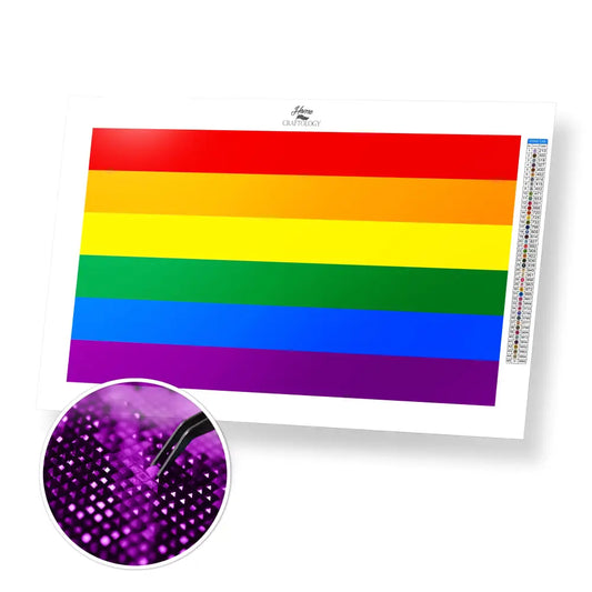 Pride Flag - Premium Diamond Painting Kit - 50x30cm / 20x12’’ / Square (Most Popular) - Diamond Painting Kit