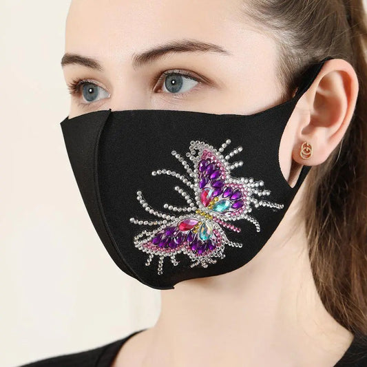 Purple Butterfly - Diamond Painting Face Mask - Face Mask
