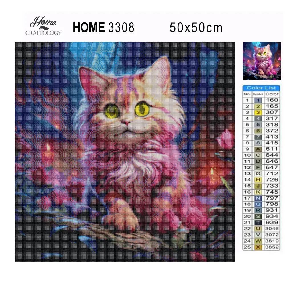 Purple Cat - Exclusive Premium Diamond Painting Kit - Diamond Painting Kit