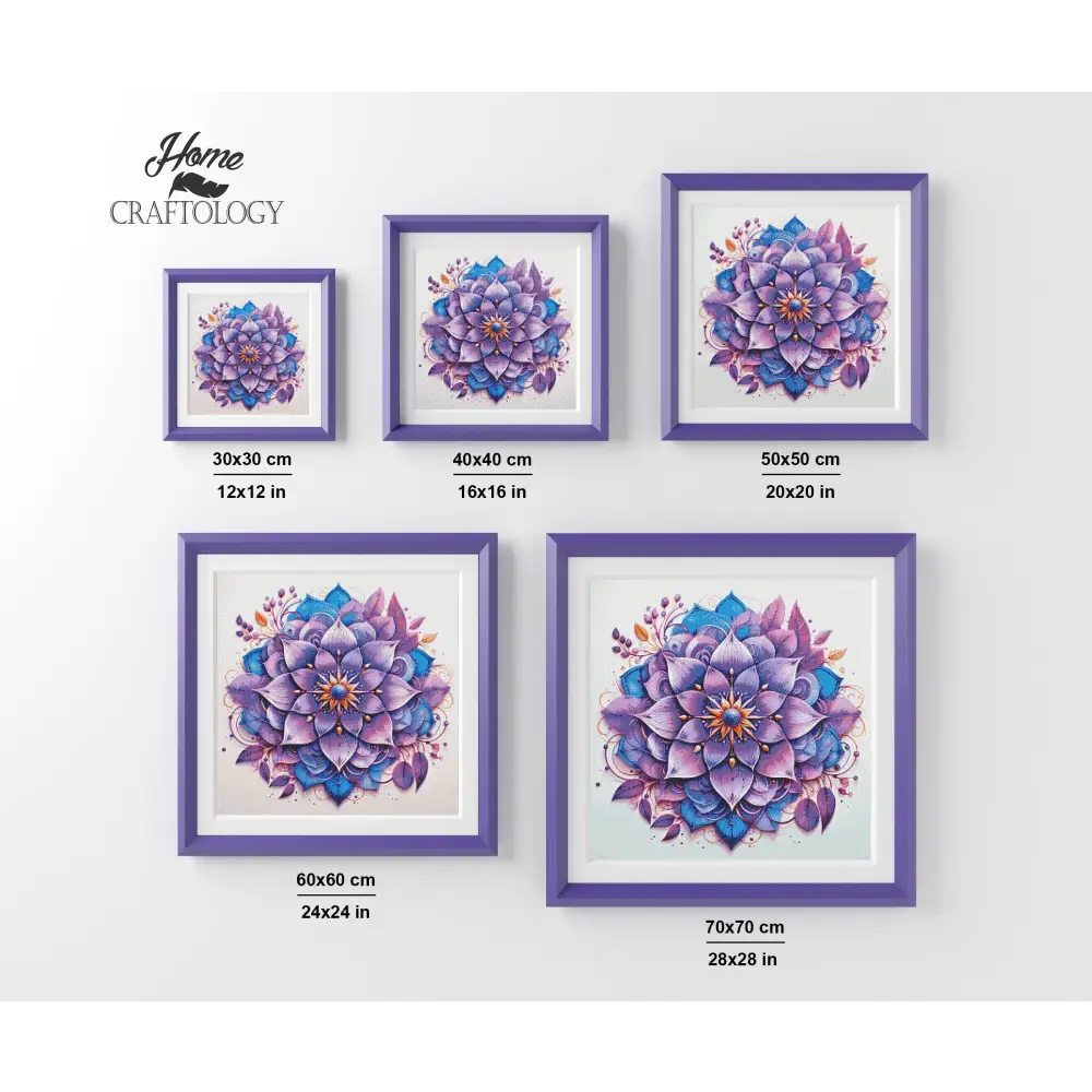 Purple Flower Mandala - Exclusive Premium Diamond Painting Kit - Diamond Painting Kit