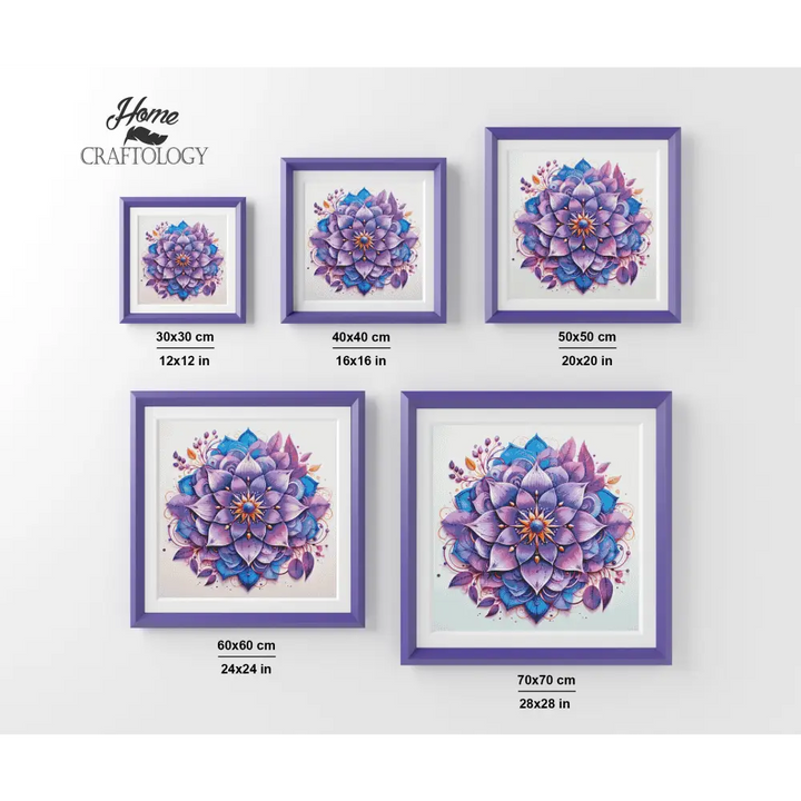 Purple Flower Mandala - Exclusive Premium Diamond Painting Kit - Diamond Painting Kit