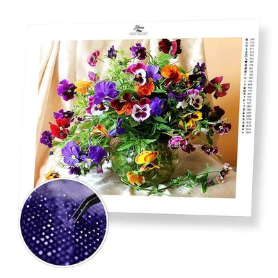 Purple Flowers - Premium Diamond Painting Kit
