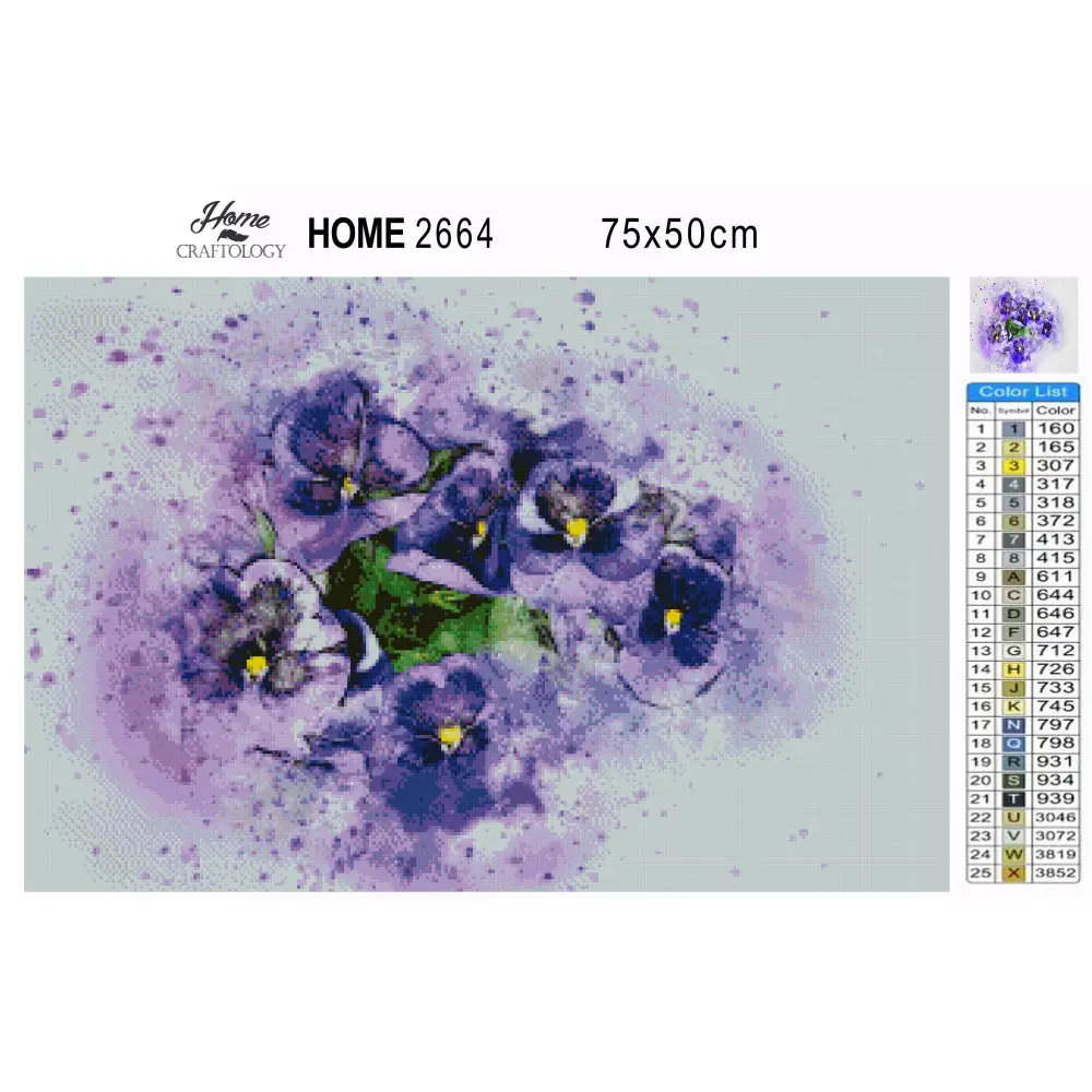 Purple Flowers - Premium Diamond Painting Kit - Diamond Painting Kit