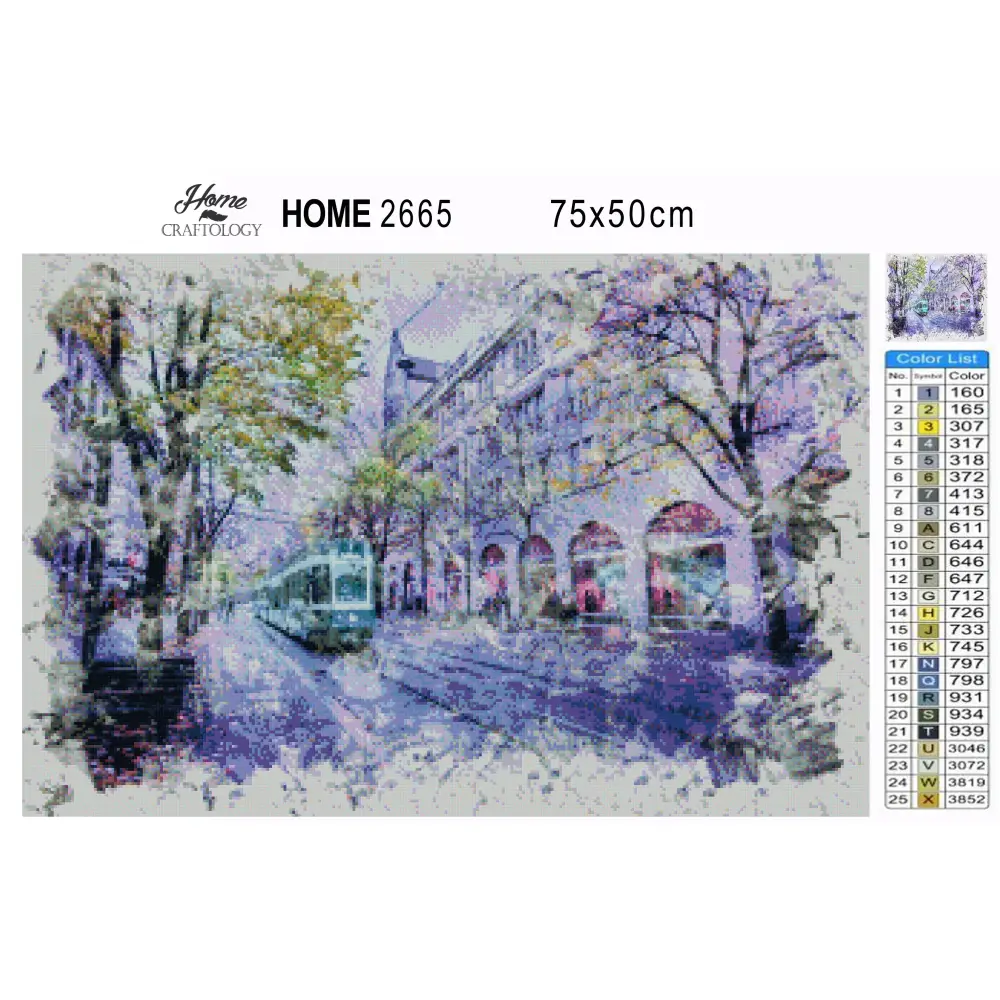 Purple Street Painting - Premium Diamond Painting Kit - Diamond Painting Kit