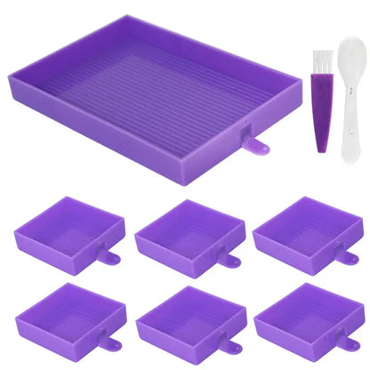 Rectangular Diamond Painting Tray - Purple - Diamond Painting Accessory