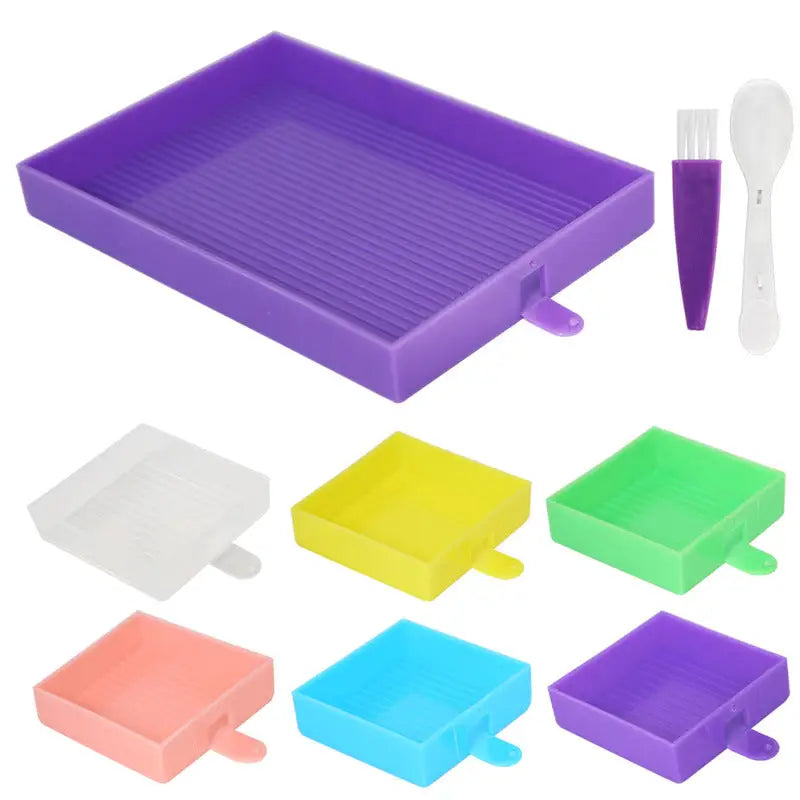 Rectangular Diamond Painting Tray - Purple Colorful - Diamond Painting Accessory