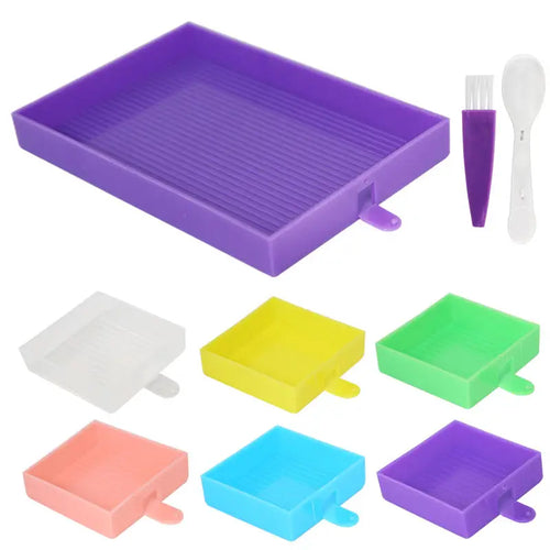 Rectangular Diamond Painting Tray - Purple Colorful - Diamond Painting Accessory