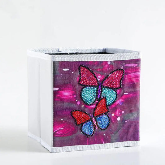 Red and Blue Butterflies - Diamond Painting Storage Kit - Diamond Painting Cross Stitch