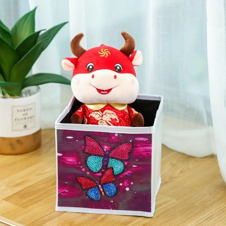 Red and Blue Butterflies - Diamond Painting Storage Kit - Diamond Painting Cross Stitch