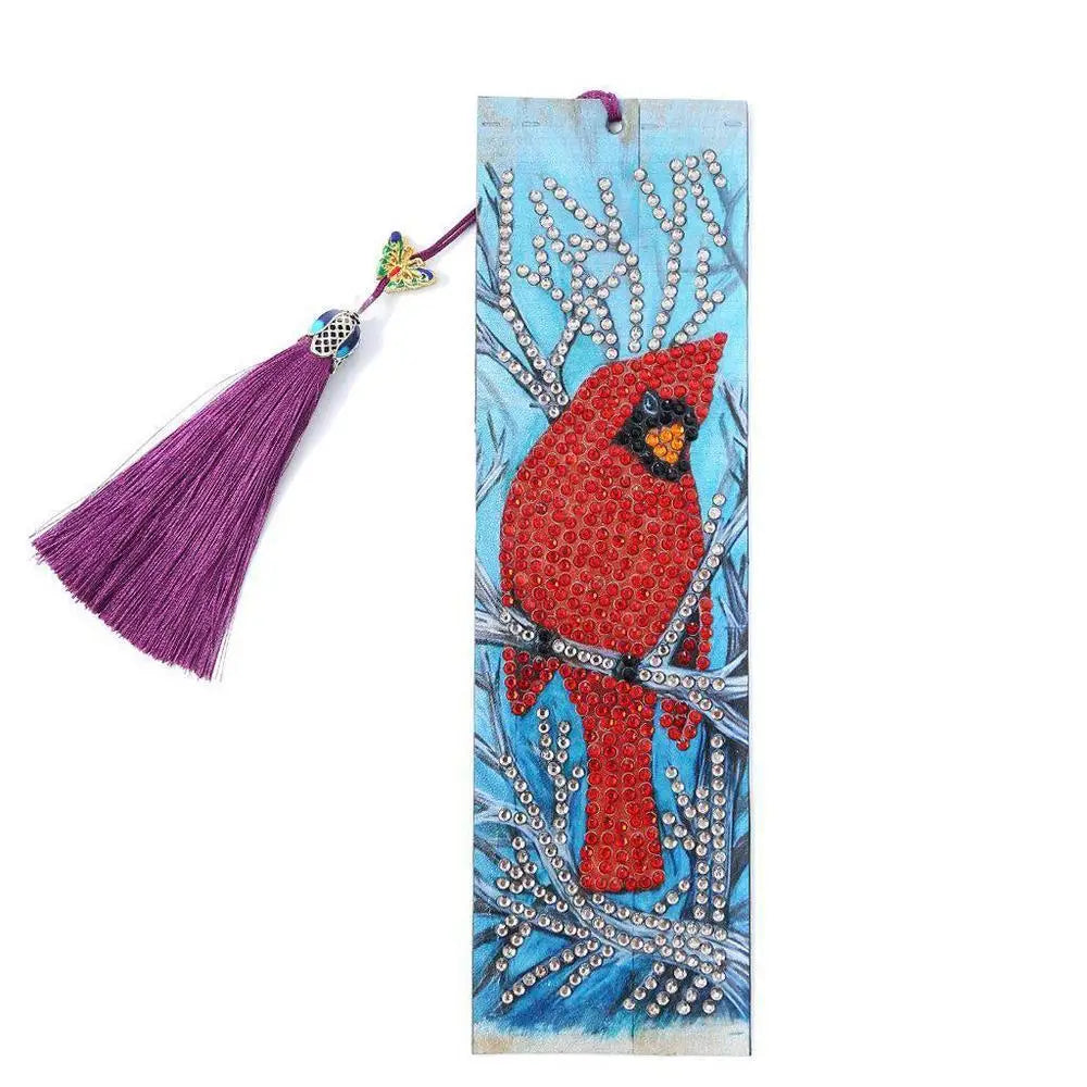 Red Bird - Diamond Painting Bookmark - Bookmark