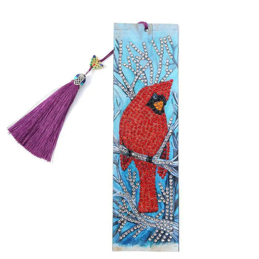 Red Bird - Diamond Painting Bookmark - Bookmark
