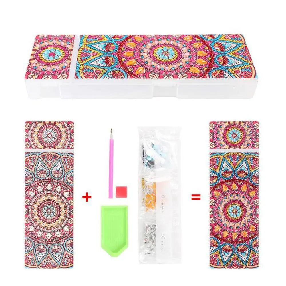 Red Mandala - Diamond Painting Pencil Case - Pencil Case