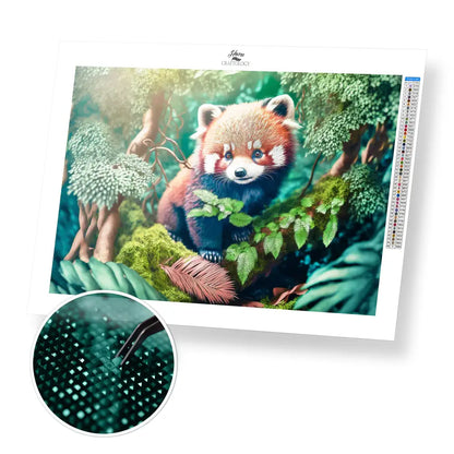 Red Panda - Premium Diamond Painting Kit - 45x30cm / 18x12’’ / Square (Most Popular) - Diamond Painting Kit