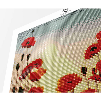 Red Poppies Reflection - Premium Diamond Painting Kit - Diamond Painting Kit