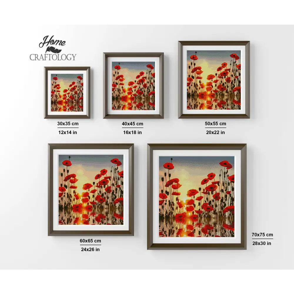 Red Poppies Reflection - Premium Diamond Painting Kit - Diamond Painting Kit