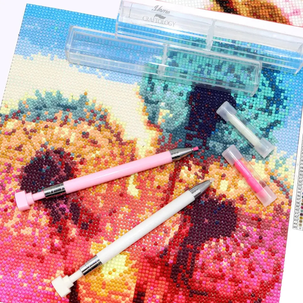 Refillable Wax Pen - Pen with Wax Stick (2pcs) & Case - Diamond Painting Accessory