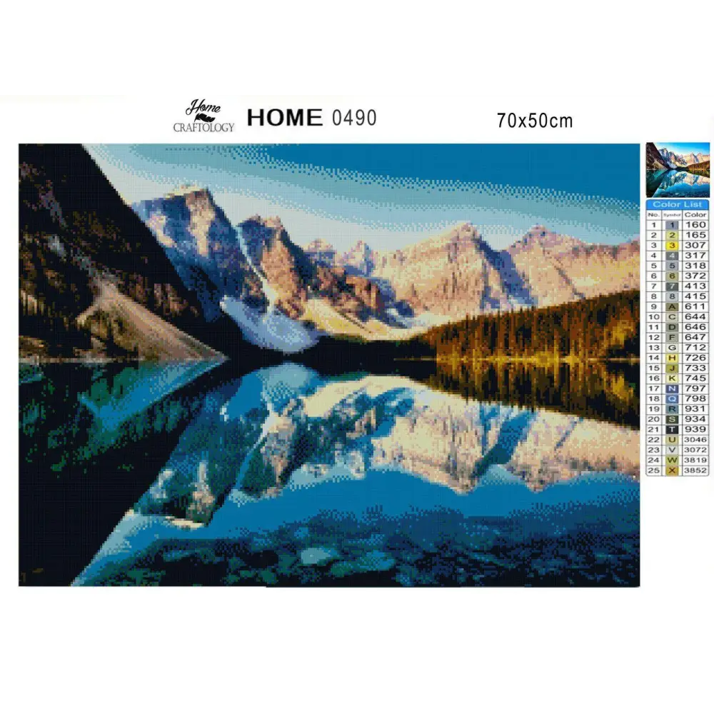 Reflection at Lake Moraine - Premium Diamond Painting Kit - Diamond Painting Kit