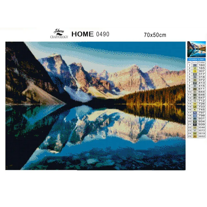 Reflection at Lake Moraine - Premium Diamond Painting Kit - Diamond Painting Kit