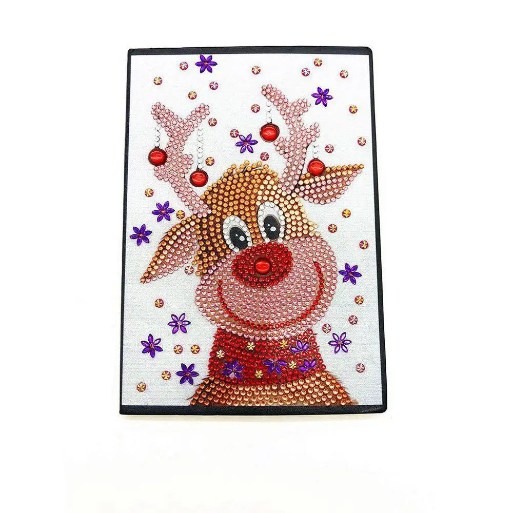 Reindeer - Diamond Painting A5 Notebook - Notebook