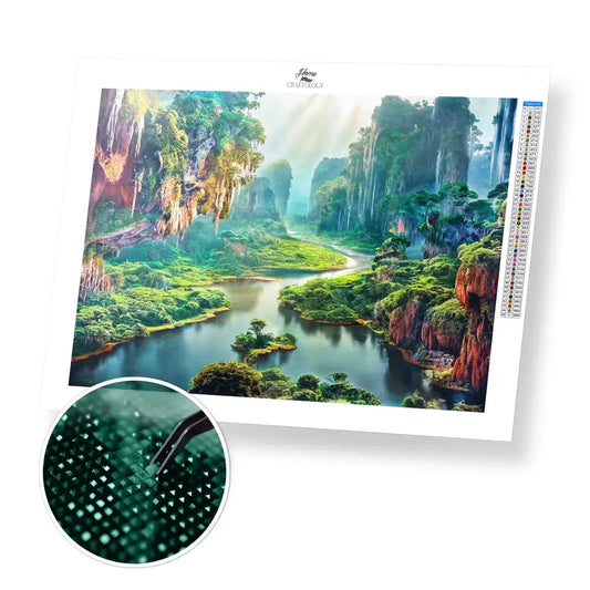 Rich Forest - Premium Diamond Painting Kit - 40x30cm / 16x12’’ / Square (Most Popular) - Diamond Painting Kit
